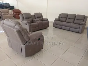 Six-Seater Fabric Recliner Sofa