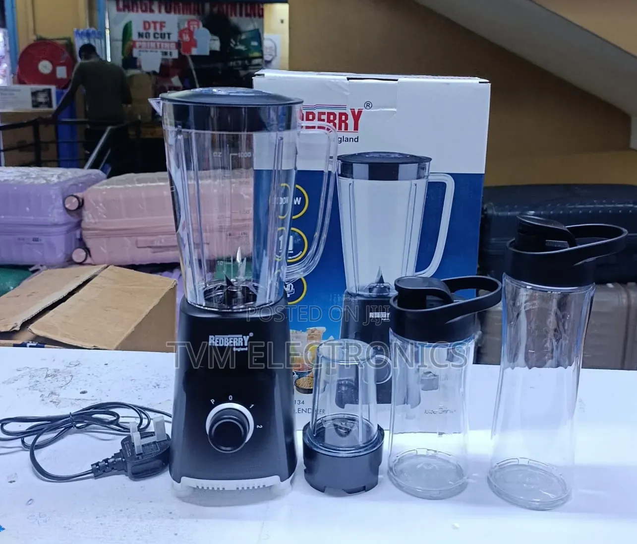 Redberry 4 in 1 Blender Rb134 With Grinder and Unbreakable 1l Jar
