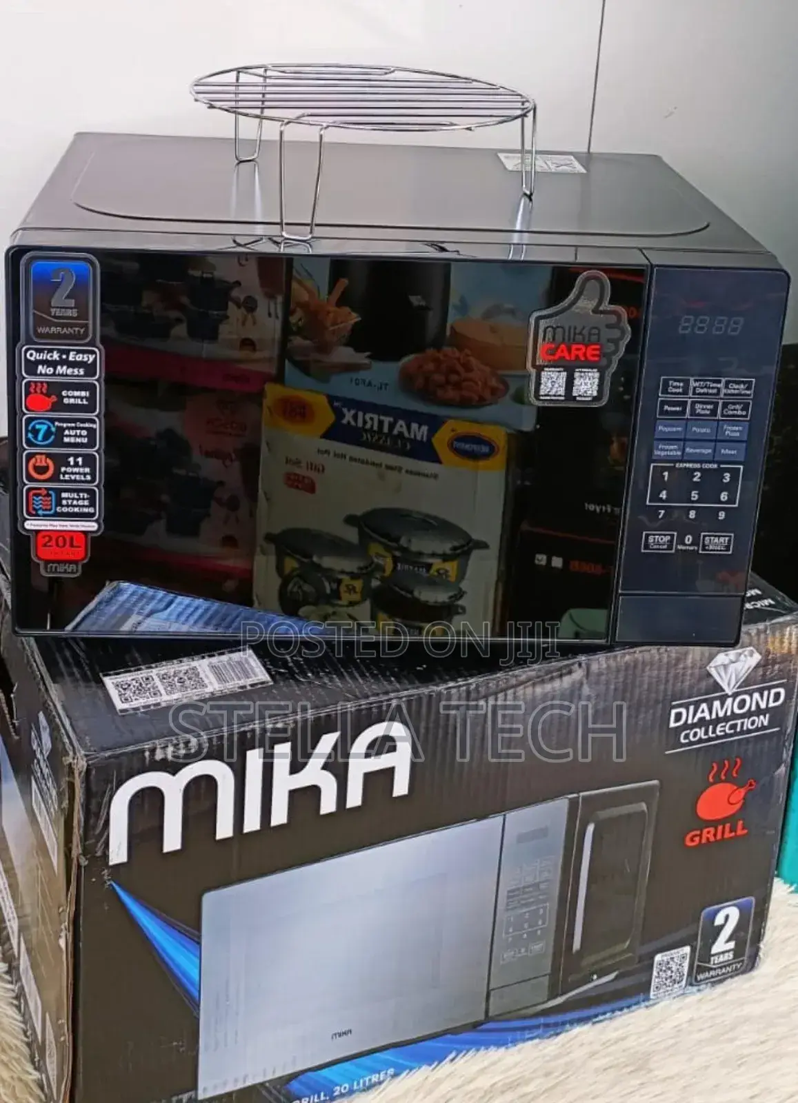 Silver Mika Microwave Oven With Grill 20 Litres