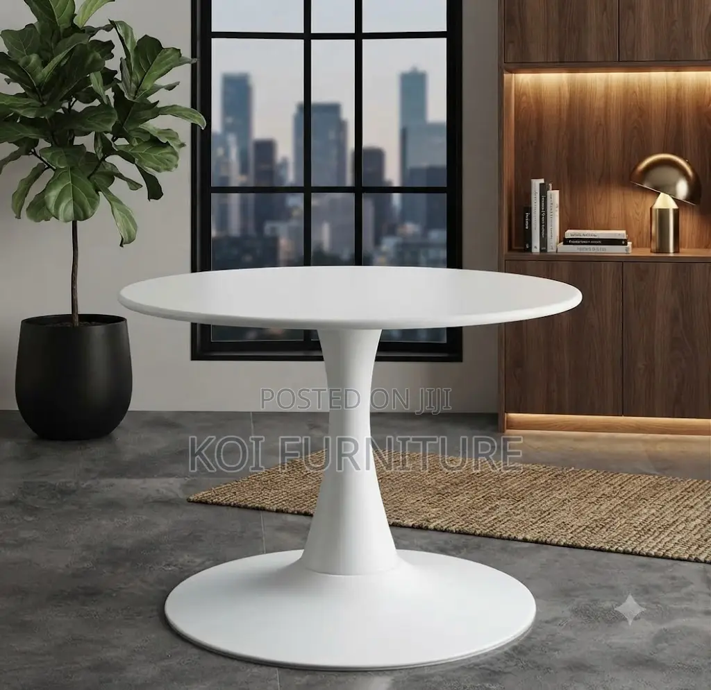 Coffee Table; Round Marble Smooth Coffee Table