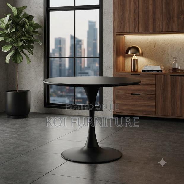 Coffee Table; Round Marble Smooth Coffee Table - thumbnail 3