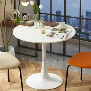 Coffee Table; Round Marble Smooth Coffee Table