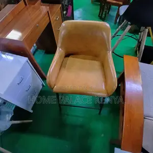 Bar Chair: Leather Padded Counter Chair With Arms