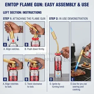 Flame Gun Emtop Brazing Gun Safety Fire Portable Butane Torch Gas Can
