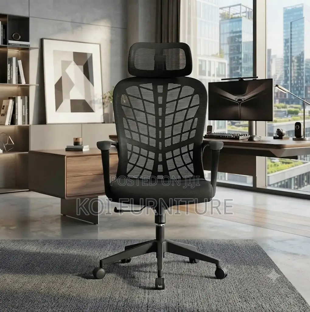 Office Chairs; Mesh High Back Ergonomic Office Recliner Fabric Seat