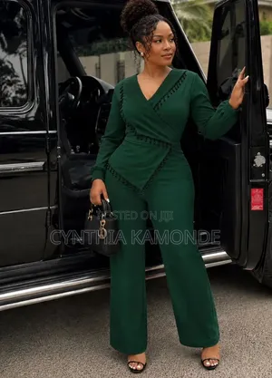 Elegant Beaded Wrap Jumpsuit