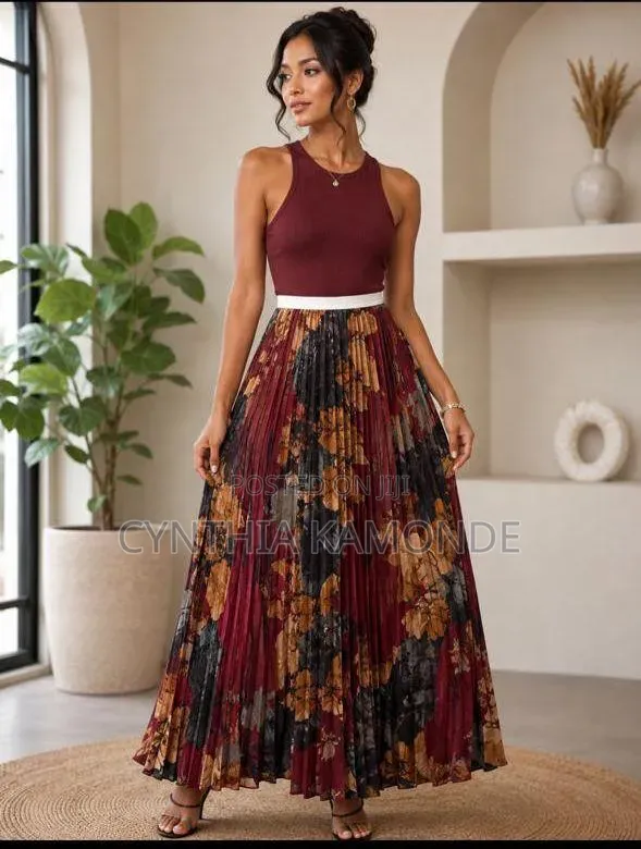 Pleated Maxi Dress