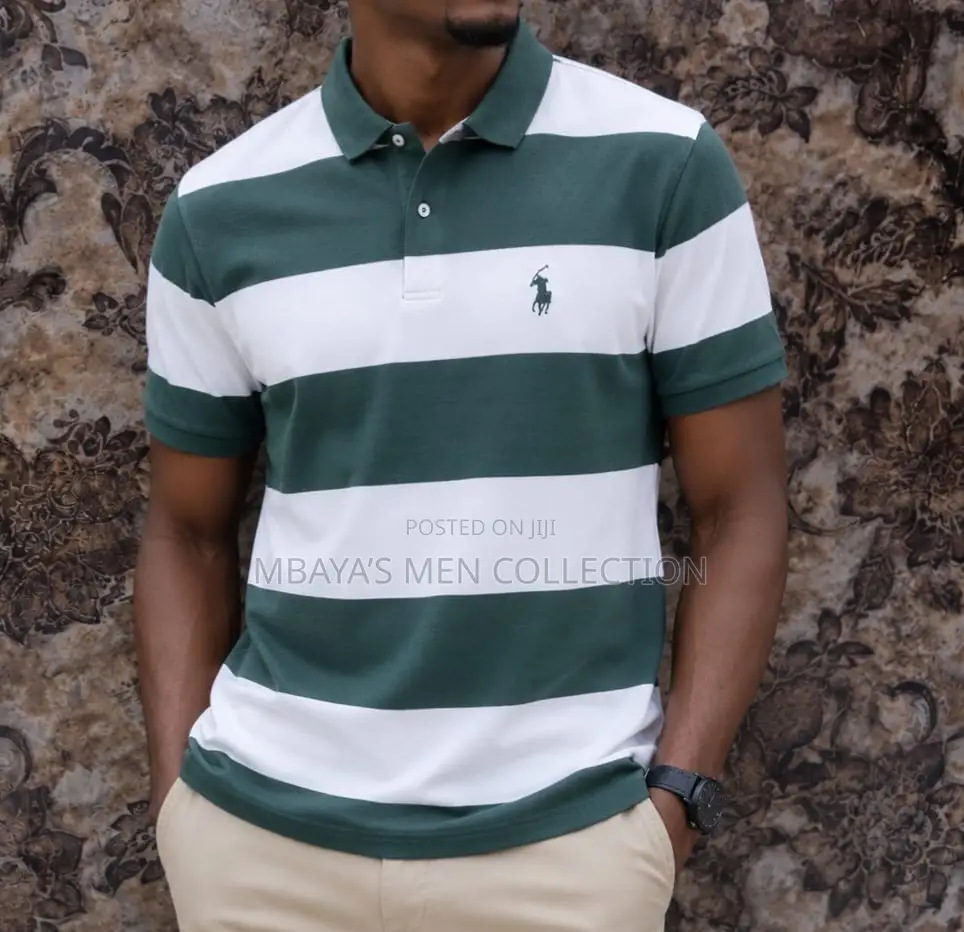 Men’S Premium Striped Polo T-Shirt – Casual Smart Wear