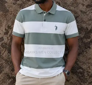 Men’S Premium Striped Polo T-Shirt – Casual Smart Wear