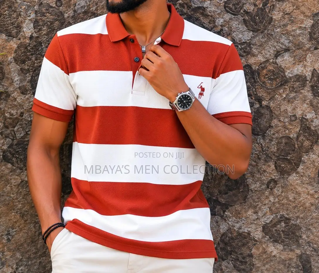 Men’S Premium Striped Polo T-Shirt – Casual Smart Wear