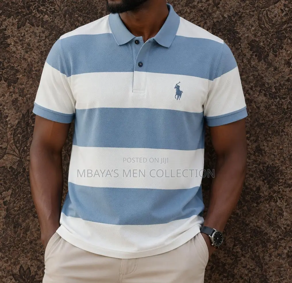 Men’S Premium Striped Polo T-Shirt – Casual Smart Wear