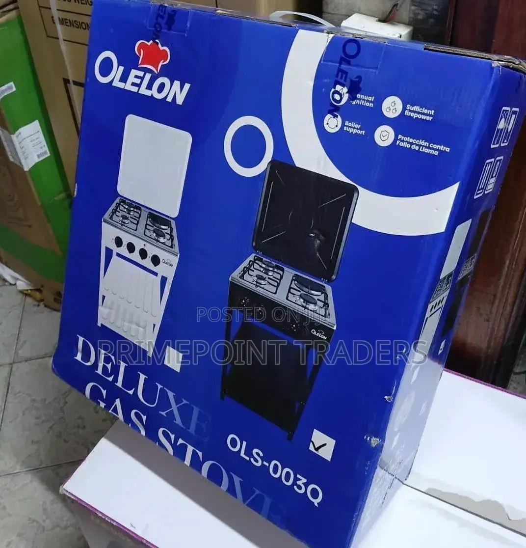Olelon 3+1 Standing Cooker With Storage Shelves Gas Electric Cooker