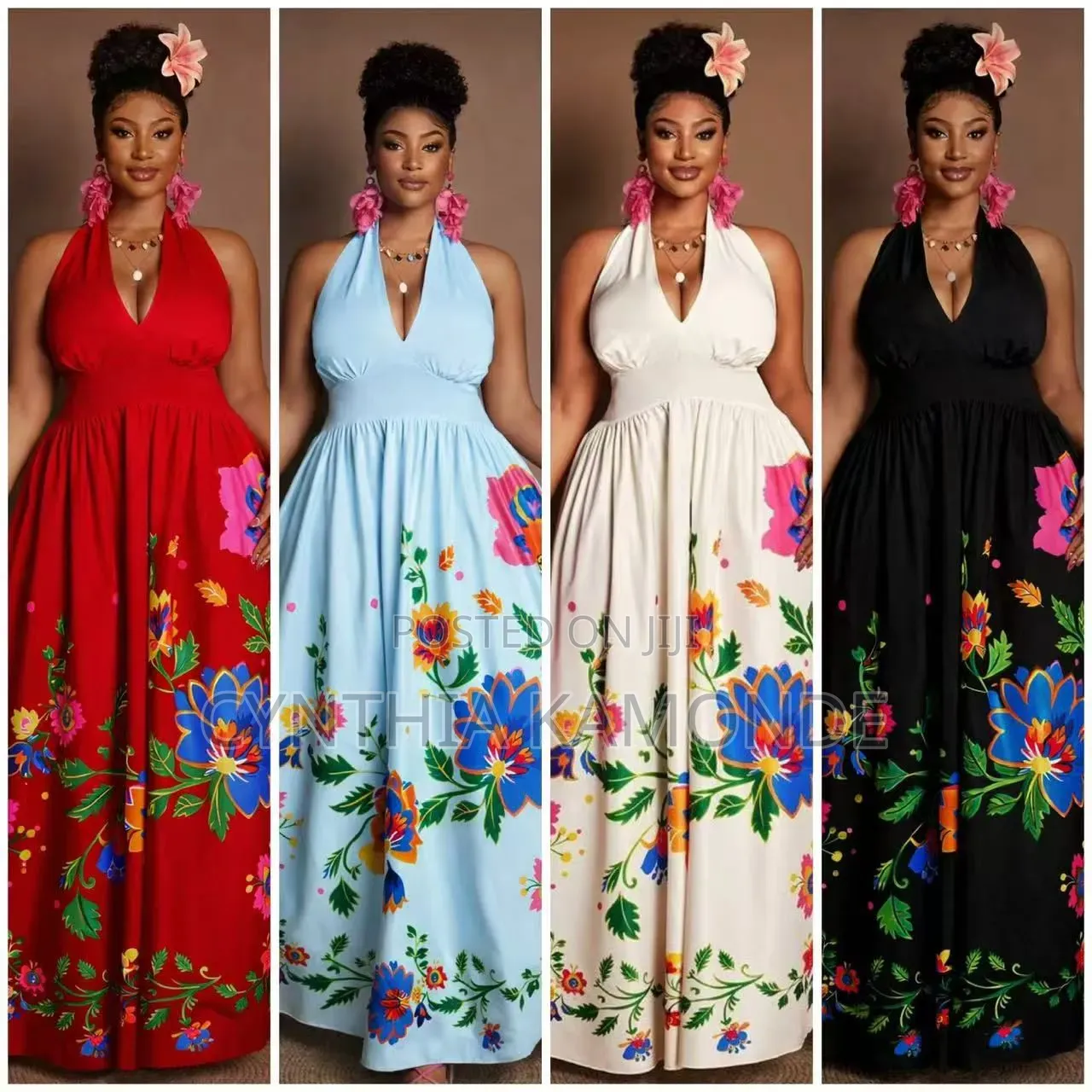 Elegant Flower Maxi Dress