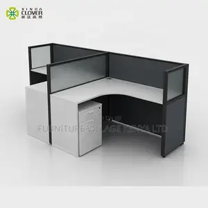 Customized Curved 4 Way Modern Office Workstation