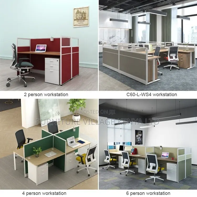 Customized Curved 4 Way Modern Office Workstation