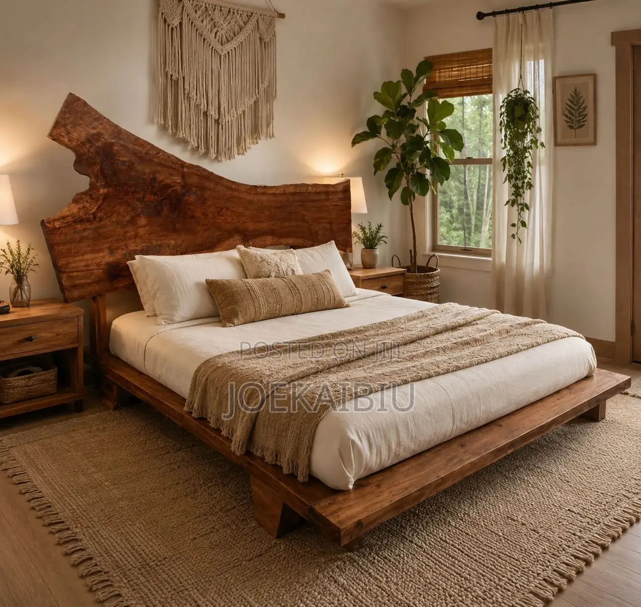 Acacia Solid Wood Bed