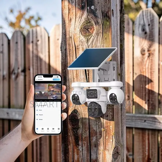 Human Movement Detection Ultra Hd 4g PTZ Triple Lens Solar Camera