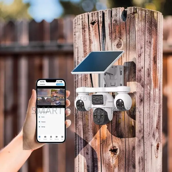 V380 Pro App Ai Tracking Ultra Hd 4g PTZ Triple Lens Solar Camera