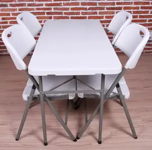 Outdoor Table: Rectangular Metal Steel Blow Moulding Table