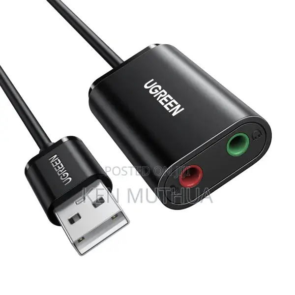 Ugreen Us205 Usb 2.0 to 3.5mm Headphone External Sound Adapter (Black)