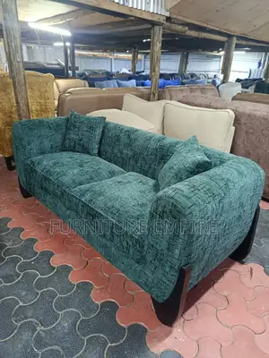 3 Seater Green Sofa With Cushions