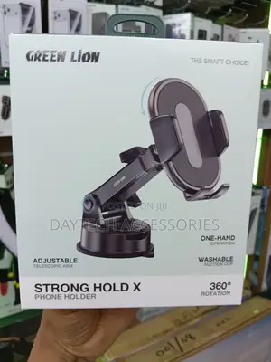 This Is a Green Lion Strong Hold X Car Phone Holder.