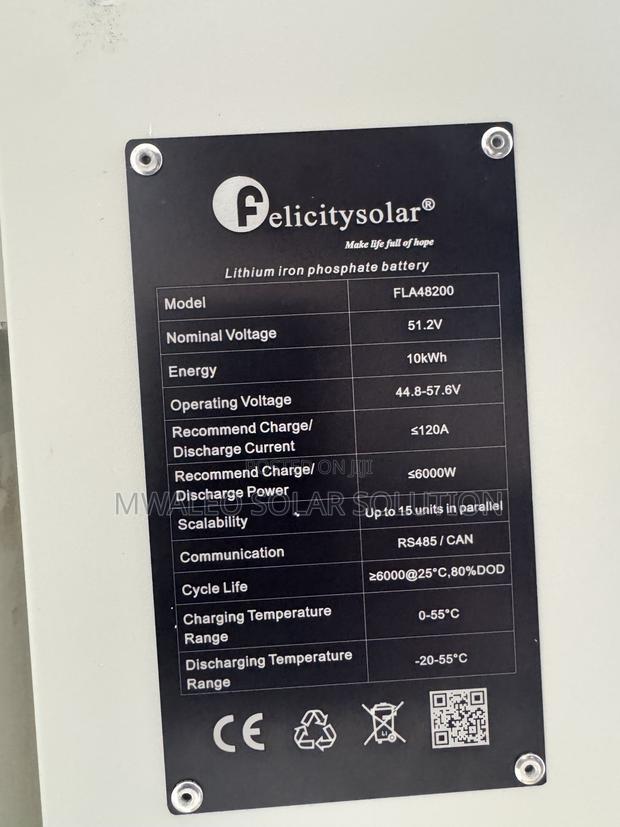 Felicity Solar Lithium Iron Phosphate Battery 10kw 51.2v - thumbnail 2