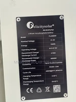 Felicity Solar Lithium Iron Phosphate Battery 10kw 51.2v