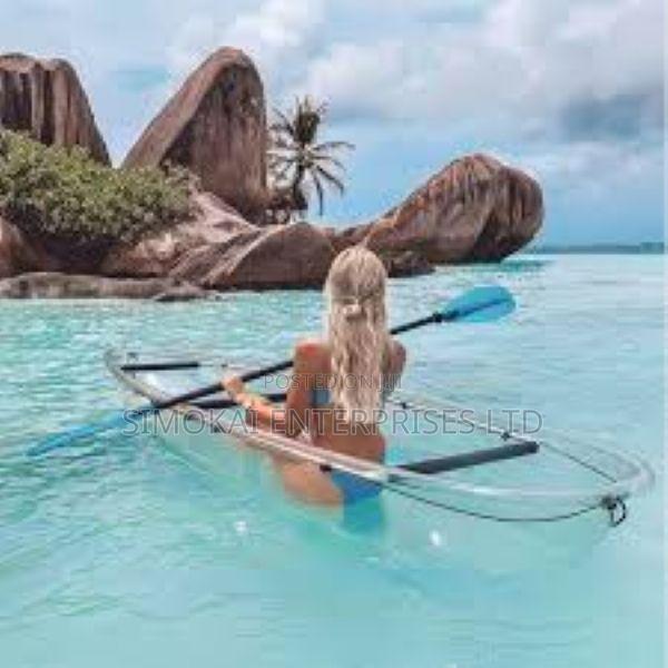 Person Clear Kayak With 1 Back Seat, 1 Orange Paddle,2 Air Floaters
