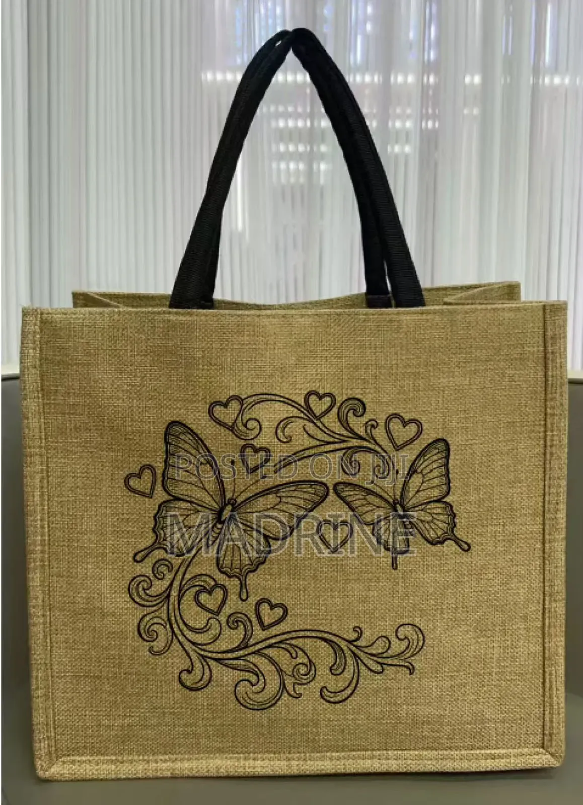 Branded Jute Large Tote Bag
