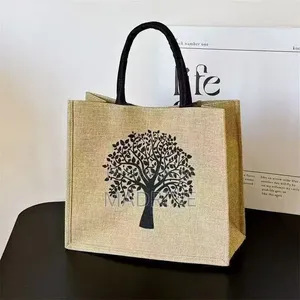 Branded Jute Large Tote Bag