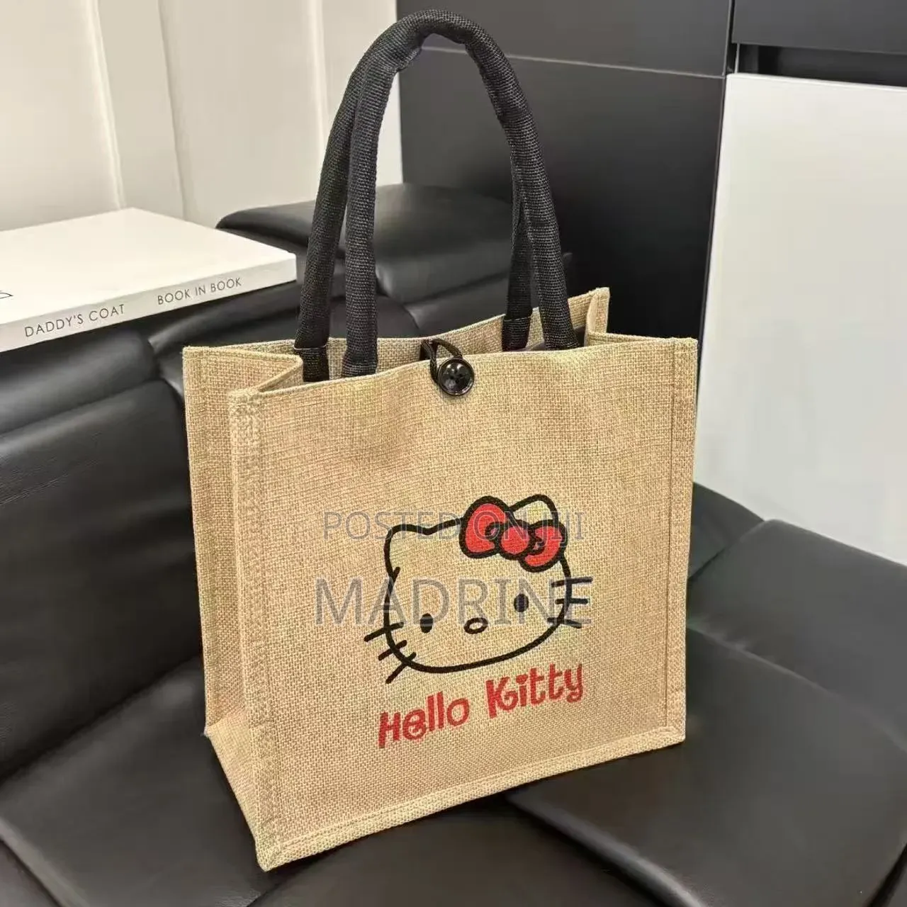 Branded Jute Large Tote Bag