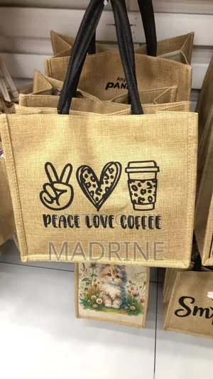 Branded Jute Large Tote Bag