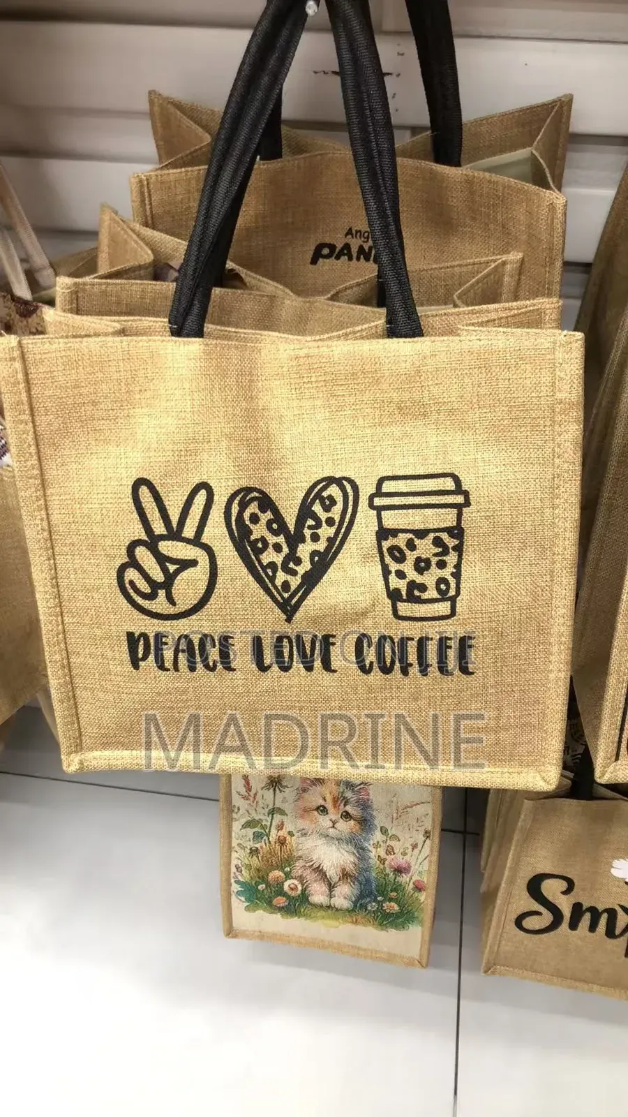 Branded Jute Large Tote Bag