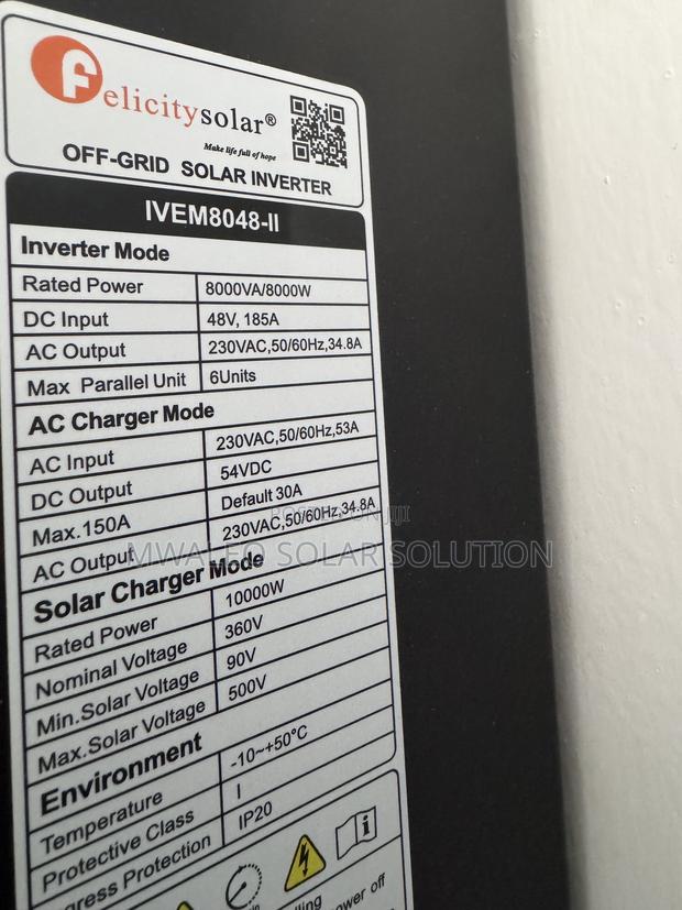Felicity Solar Off Grid Inverter 8000w 48v