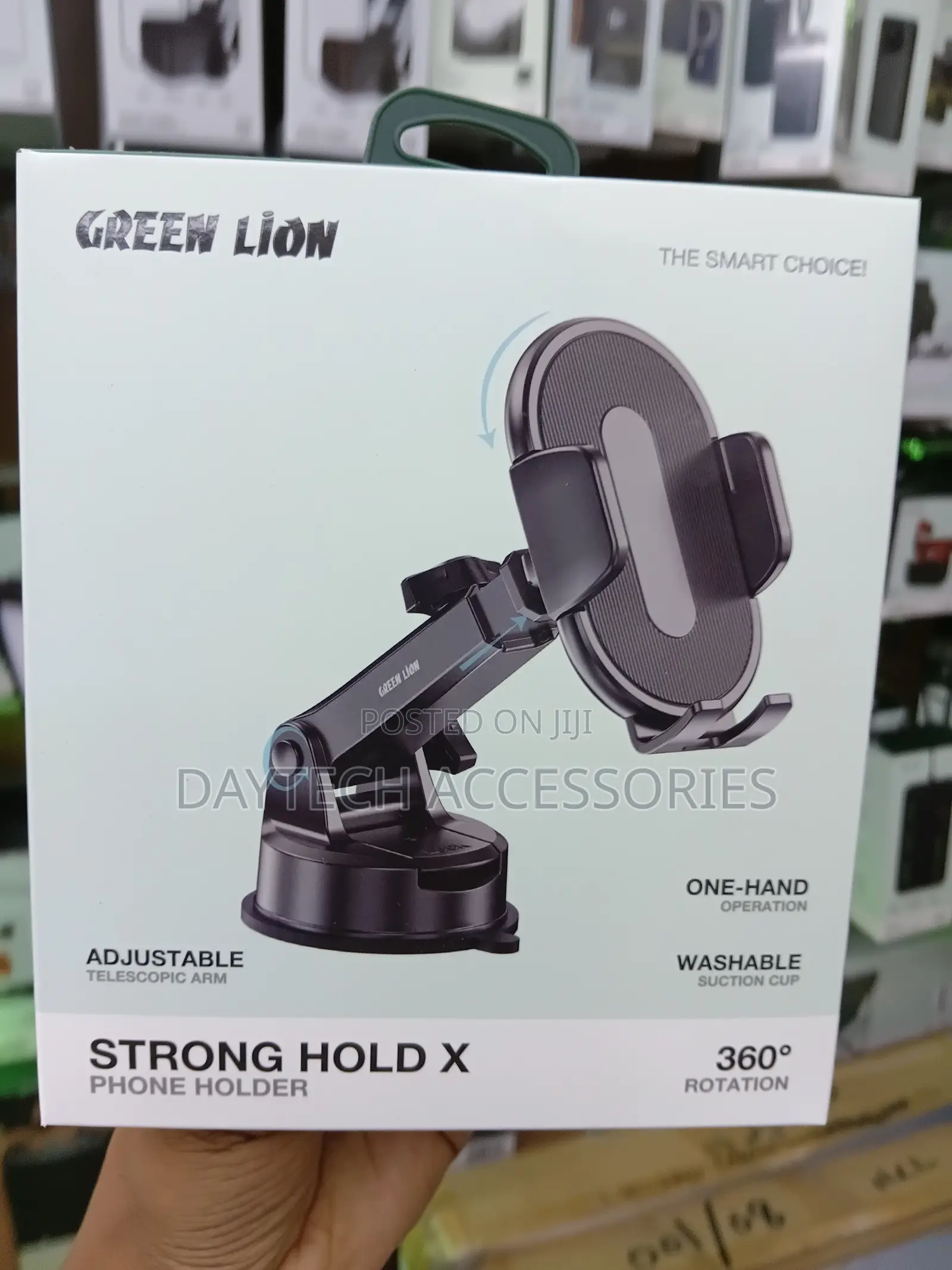 Green Lion Strong Hold X Car Phone Holder With Sunction.