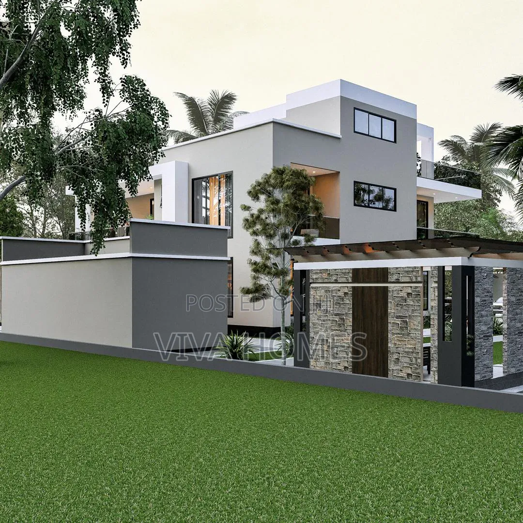4 Bedroom Mansion With Ready Architectural Drawings.