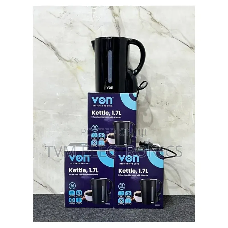 Von Vskc17bnk Upright Corded Kettle - 1.7l, 1850-2200w
