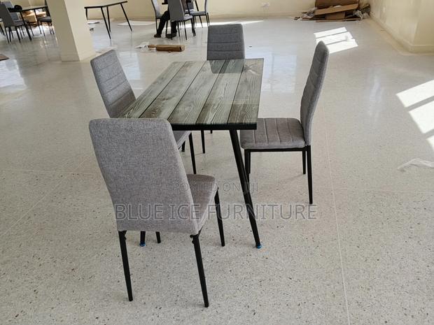 Modern 4 Seater Glass Dining Table - thumbnail 3