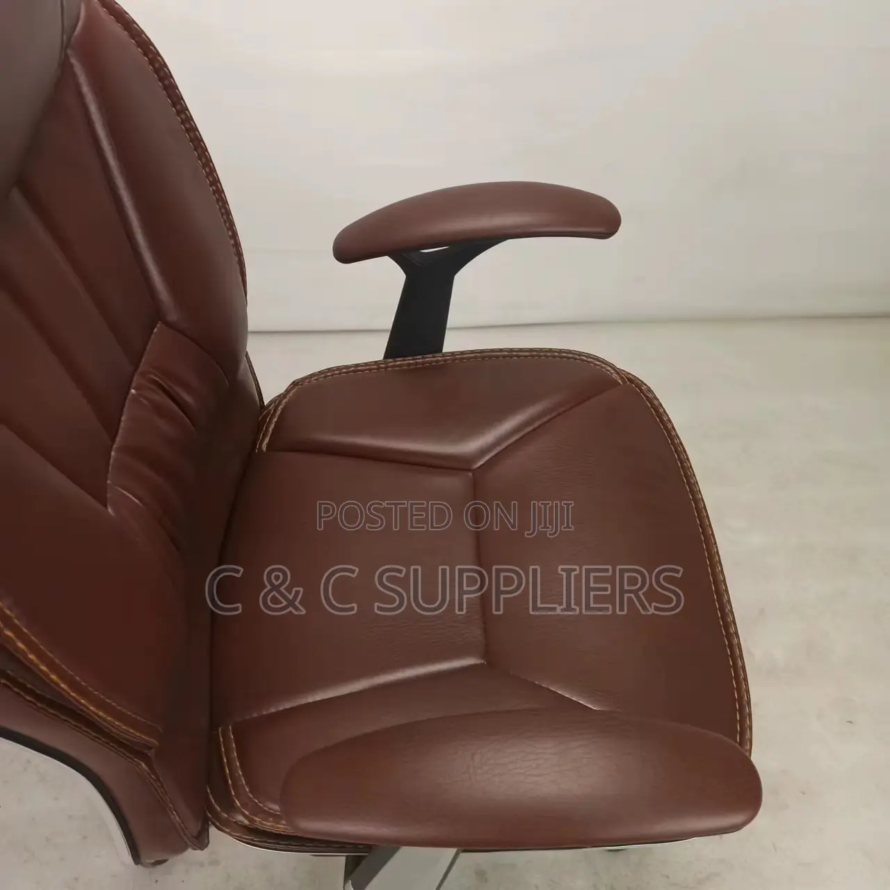 Brown Leather Generic Office Seat