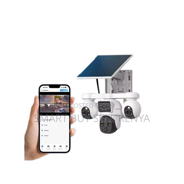 Weatherproof Ip66 20mp Ultra Hd 4g PTZ Triple Lens Solar Camera