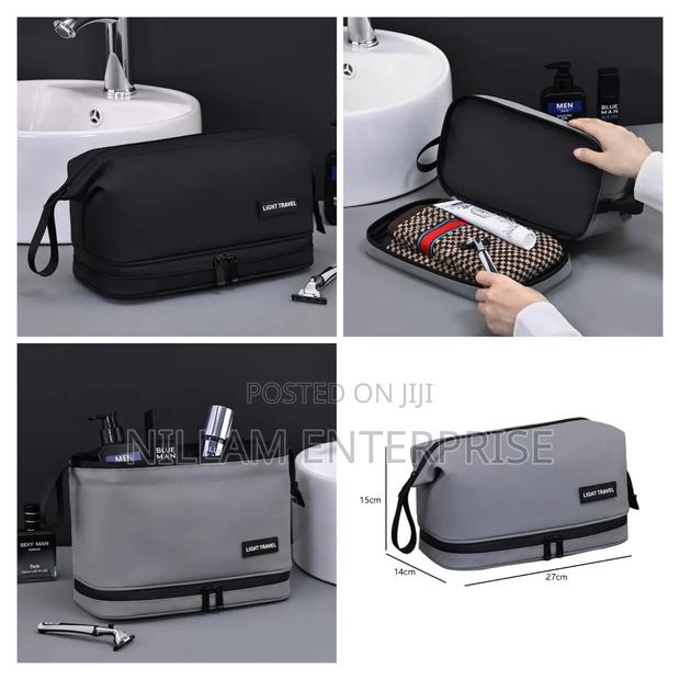 Double Layer Portable Travel Cosmetic Bag - thumbnail 2