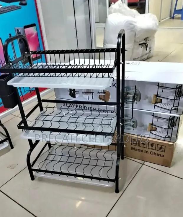 3-tier Kitchen Dish Drying Rack With Drain Tray - thumbnail 2
