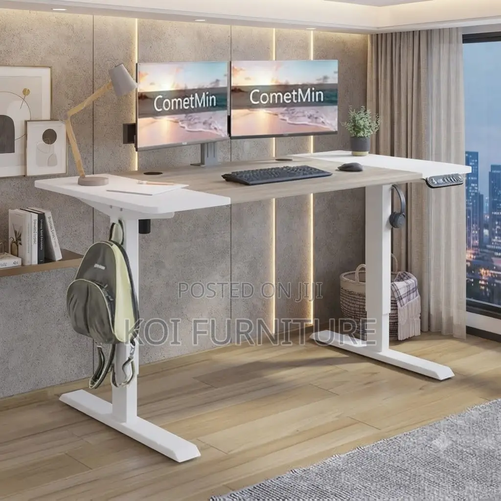 Office Desk; 1.2 Meter Automatic Height Adjustable Sit Stand Desk