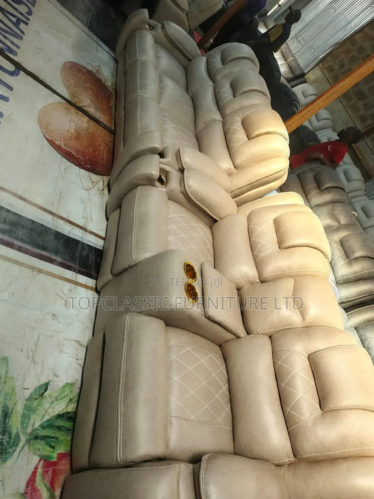 Semi Recliner Right Brow and Dark Gray 5seater