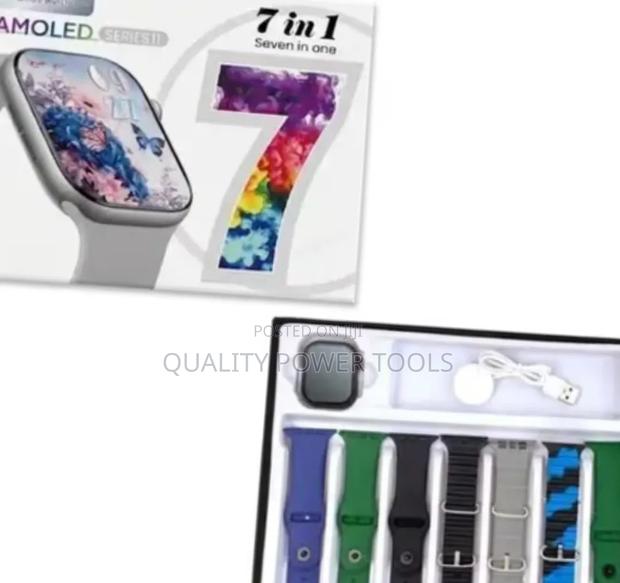 7 Series 11 Smart Watch, 7-in-1 Set With 7 Straps With Amoled Display.