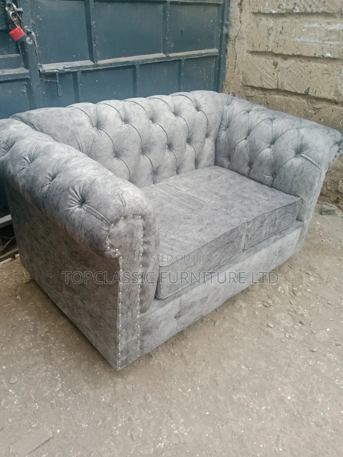 Chester Seat Blue  and Gray 3seater