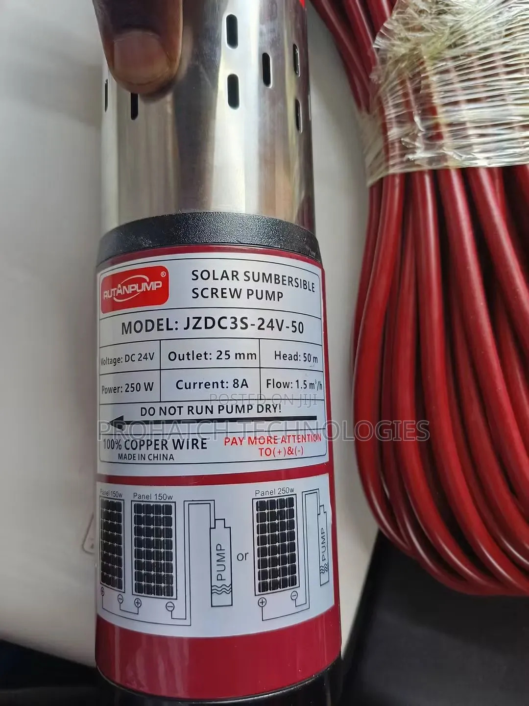 250w 50m Submersible Solar Pump