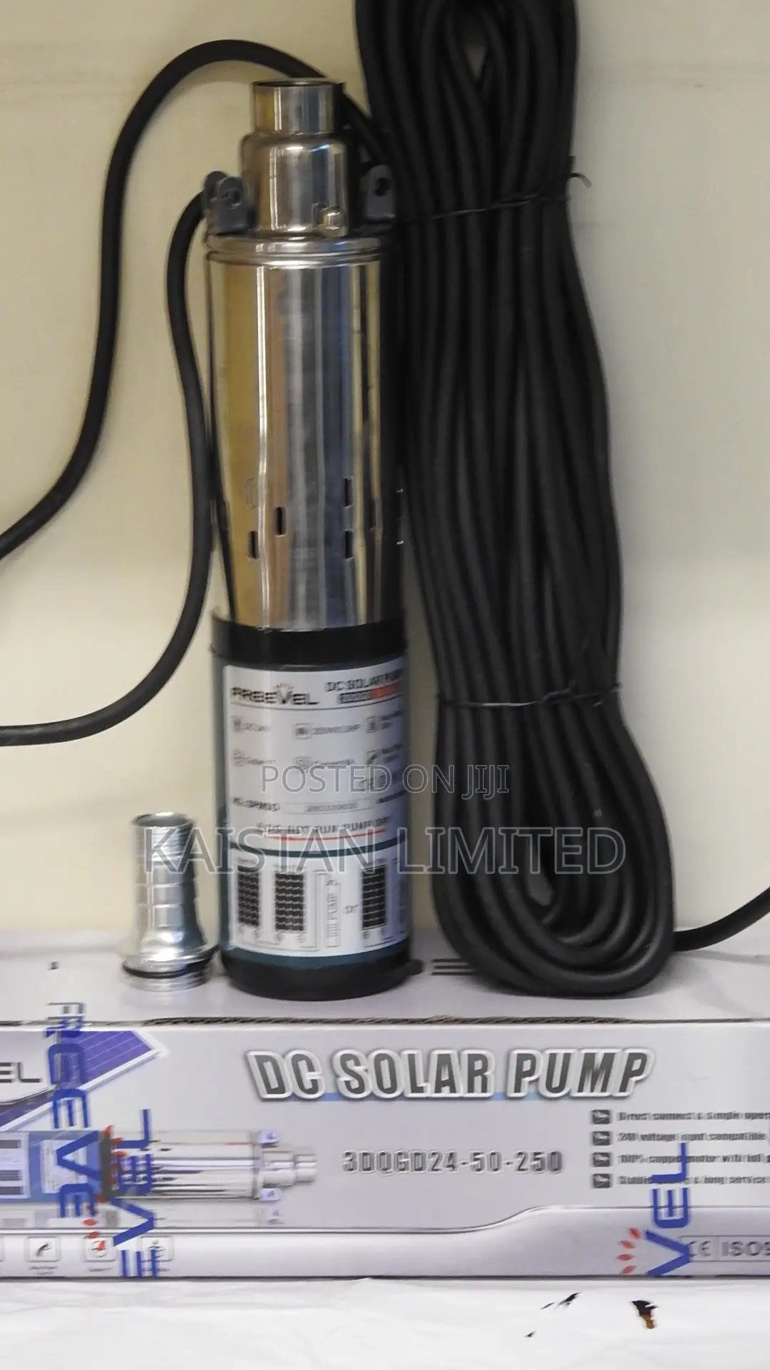 Reevel 24v Dc Solar Submersible Pump 250w 50m Head 1.5m3/H Water Pump