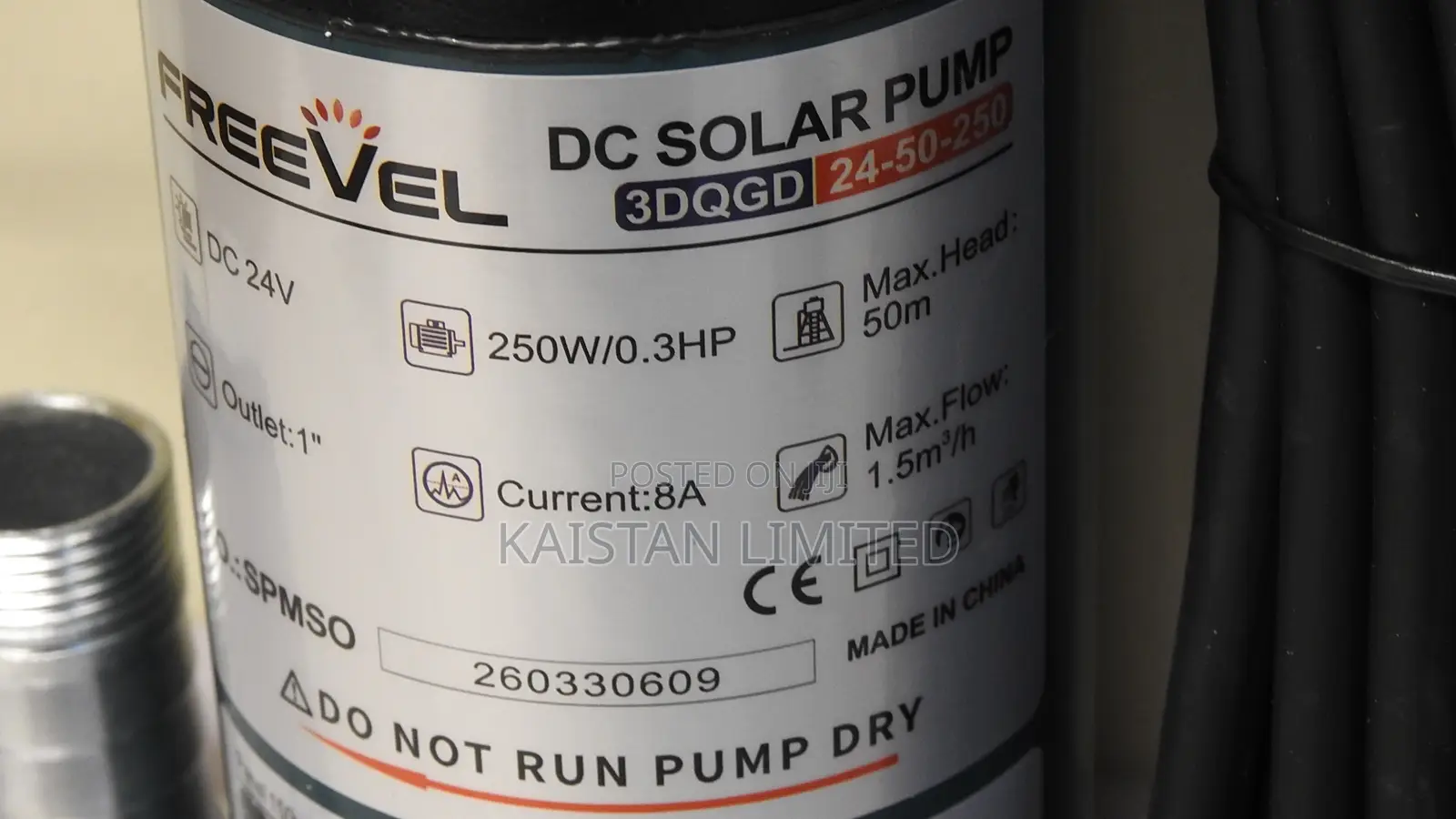 Reevel 24v Dc Solar Submersible Pump 250w 50m Head 1.5m3/H Water Pump